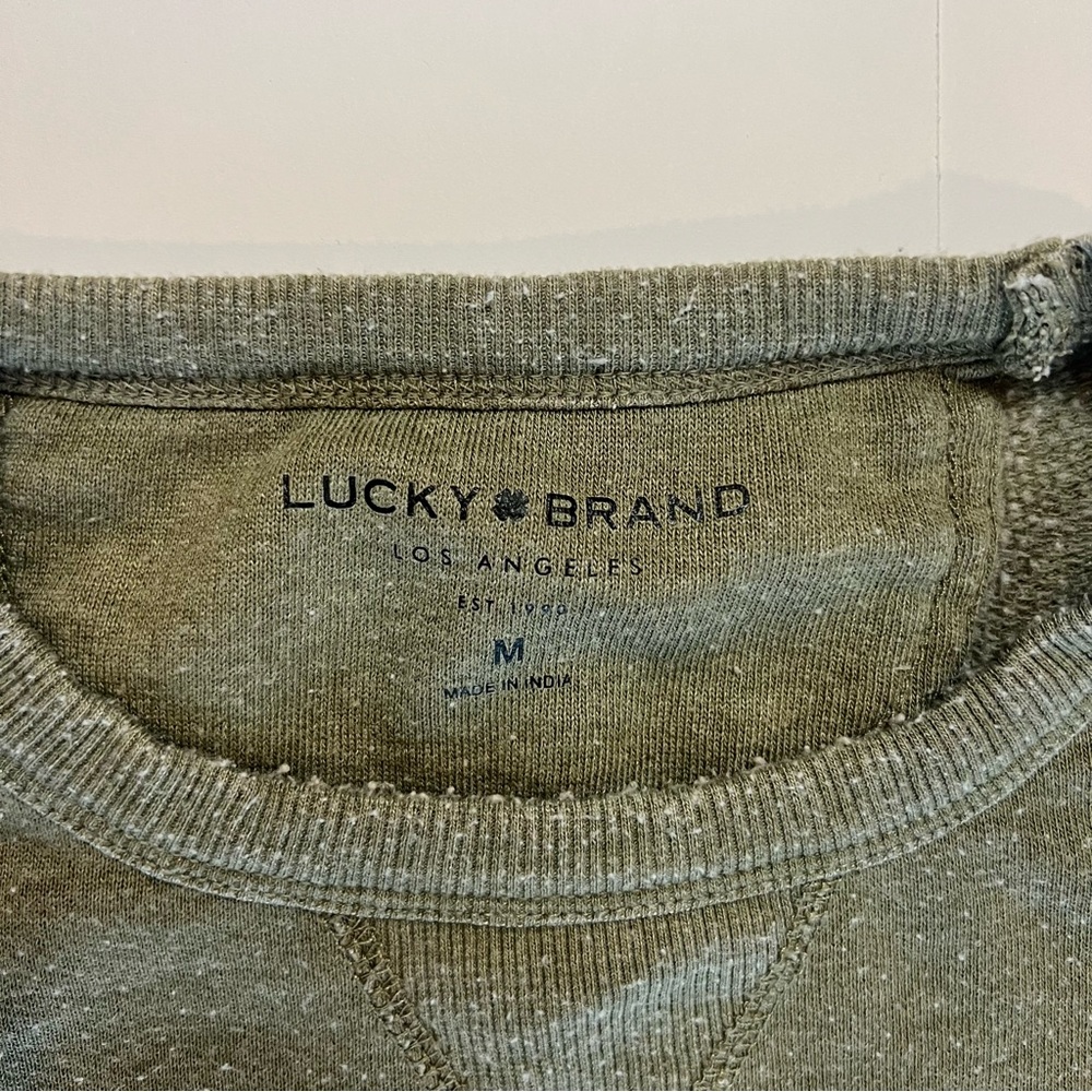 Lucky Brand Men's Olive Crewneck Sweater - Picture 3 of 4